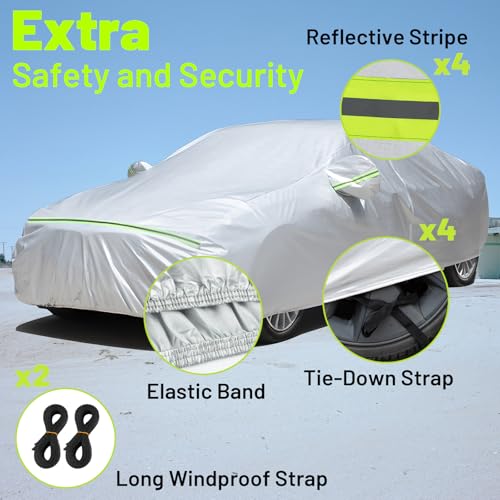 Favoto Funda impermeable para automóvil sedán, 6 capas para