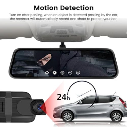 Cámara de espejo retrovisor IPS con pantalla táctil IPS de 9