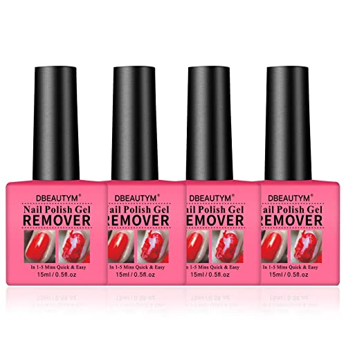 Paquete de 4 quitaesmalte de uñas de gel, removedor de esmal