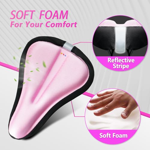 YLG Cojín de asiento de bicicleta para niñas, funda de asien