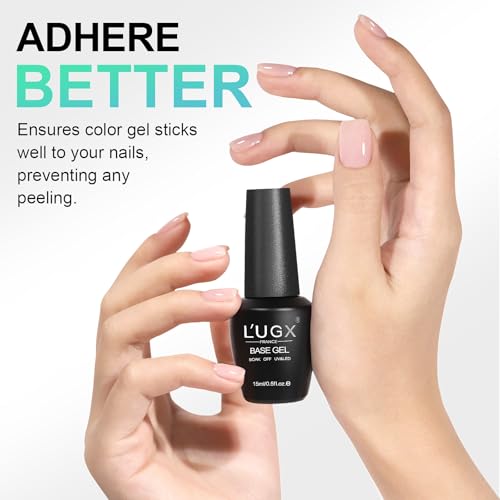 L'UGX Esmalte de gel con base de goma, 0% ácido, 0.5 onzas l