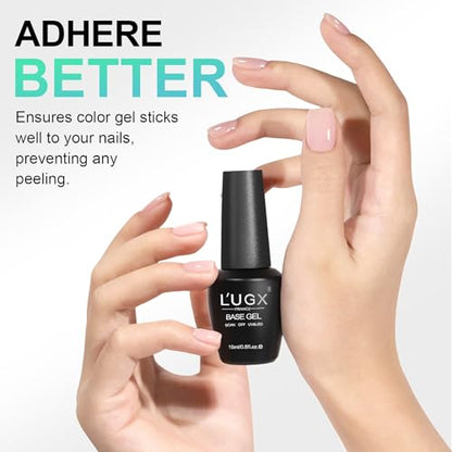 L'UGX Esmalte de gel con base de goma, 0% ácido, 0.5 onzas l