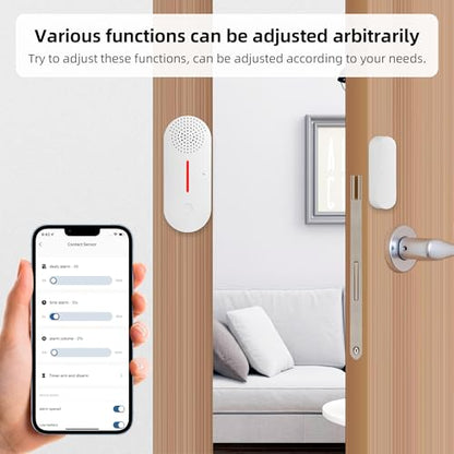 Sensores de alarma de ventana WiFi con sonido y luz de 110 d