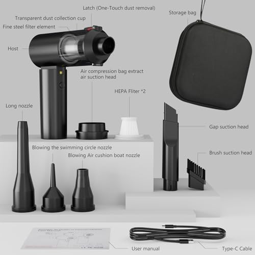 AirifyPro Vac V2 - Soplador de aire portátil, aspiradora de