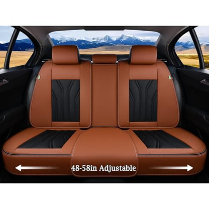 FLORICH Fundas de asiento de cuero, juego completo de fundas