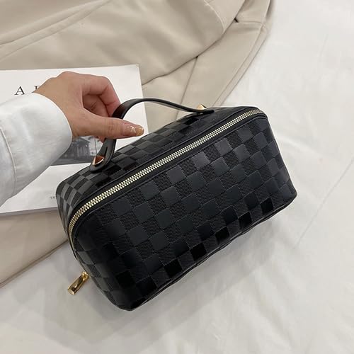 Bolsa de maquillaje a cuadros Bolsas de cosméticos de viaje