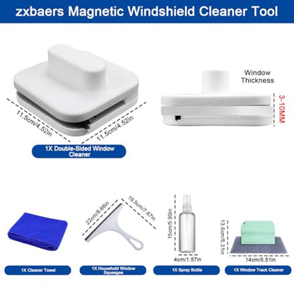 zxbaers Magnetic Windshield Cleaner Tool, Double-Sided Windo