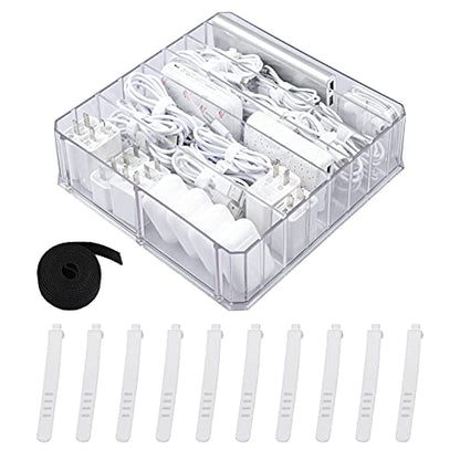 Yesesion Caja organizadora de cables de plástico transparent