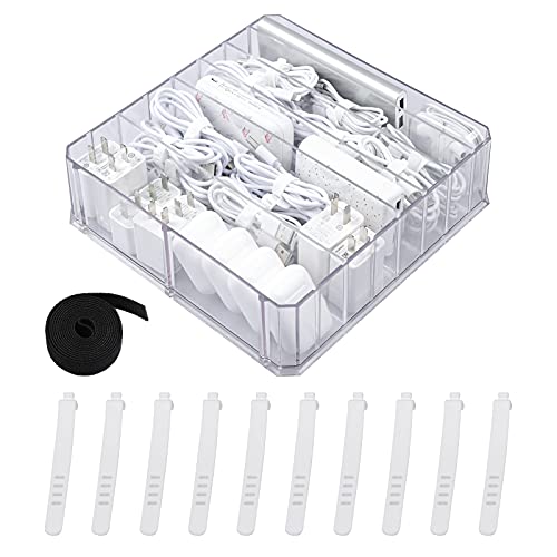 Yesesion Caja organizadora de cables de plástico transparent