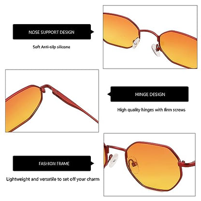 ZENOTTIC Gafas de sol polarizadas octogonales pequeñas para