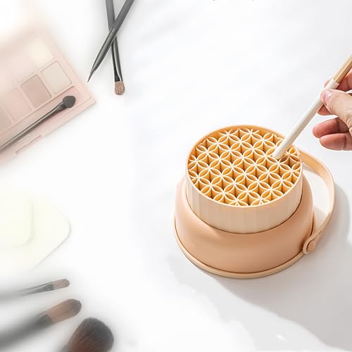 Cuenco limpiador de brochas de maquillaje de silicona 3 en 1