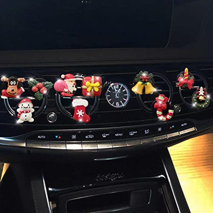 10 clips de ventilación de automóvil de Navidad, decoración