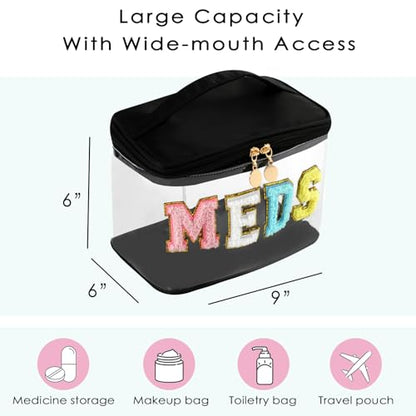 Bolsa de maquillaje de medicina transparente con letras de c