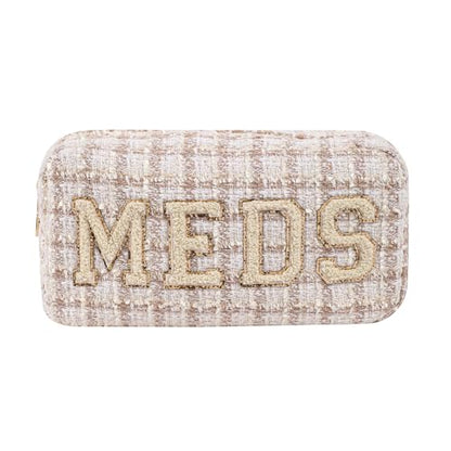 Bolsa MEDS personalizada de felpilla con parche de letras, b