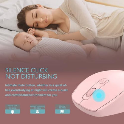 ONE-UP Ratón inalámbrico, mouse silencioso de 2.4G, mouse de