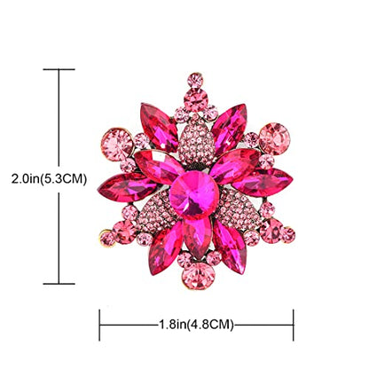 YOQUCOL Broche con forma de flor de diamantes de imitación d