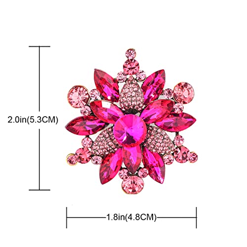 YOQUCOL Broche con forma de flor de diamantes de imitación d