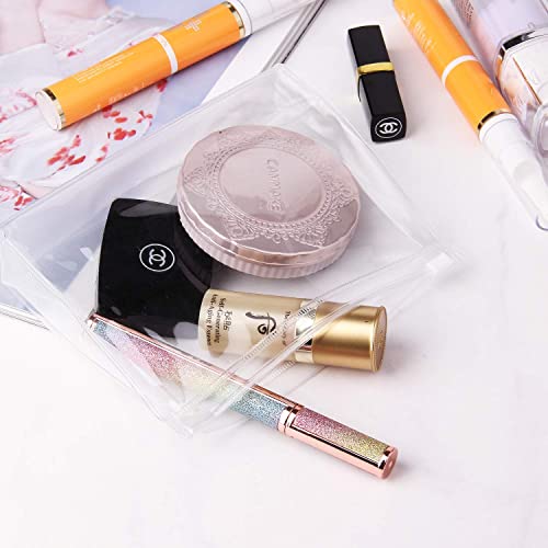 Pequeña bolsa de cosméticos transparente con cremallera, (5.