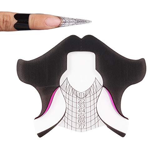 Yigo 100 unids/rollo de calcomanías de forma de uñas, guía d