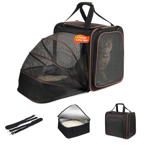 Transportador de gatos con caja de arena, transportador de g