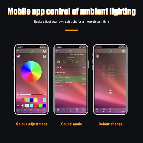 Luces interiores LED para automóvil, RGB 48 LED multicolor,