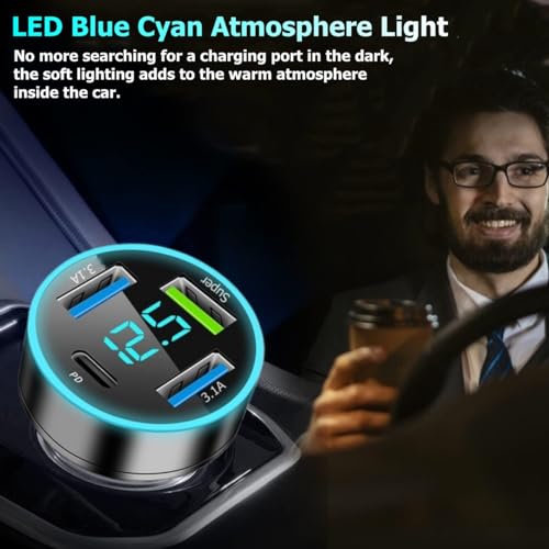 Cargador de coche de 72 W de carga súper rápida con USB PD&Q