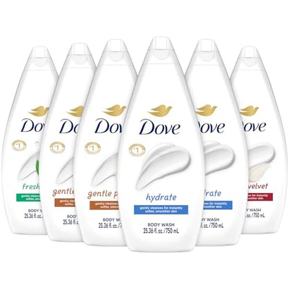 Dove Paquete de 6 productos de gel corporal variados – Hidra