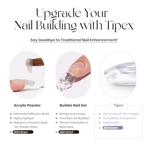 Angeles Tipex Instant Apex - Uñas postizas de ataúd largo, g