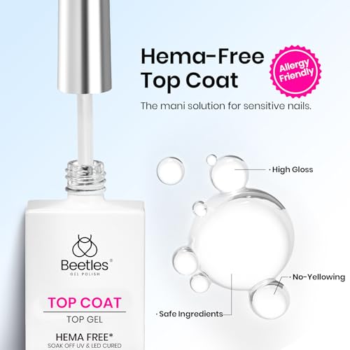 Beetles - Capa superior de gel sin HEMA, 0.5 onzas líquidas,