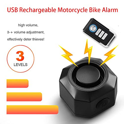 Alarma de bicicleta recargable USB de 110 db con control rem