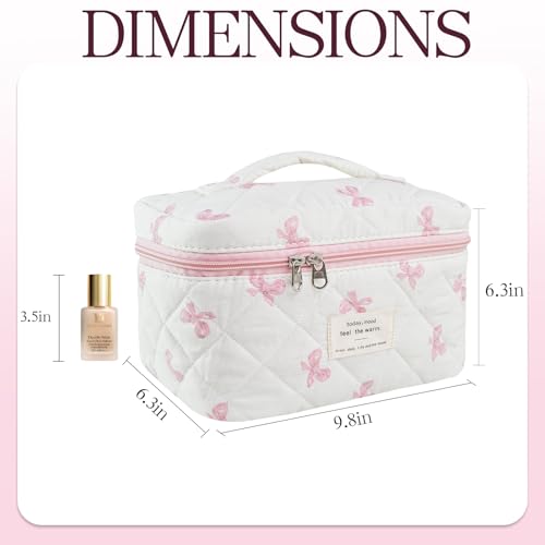 Bolsa organizadora de maquillaje con lazo, bolsas de maquill