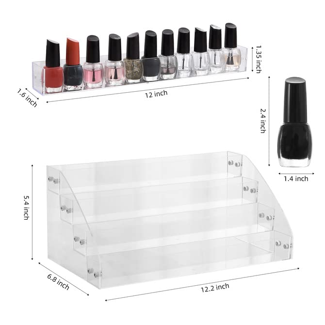 Yebeauty Organizador de exhibición de esmalte de uñas transp