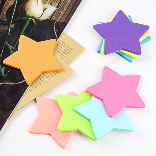 Yuntop Notas adhesivas con forma de estrella de 8 colores, 2