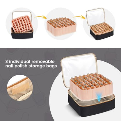 Hautton Organizador de esmalte de uñas, bolsa de almacenamie