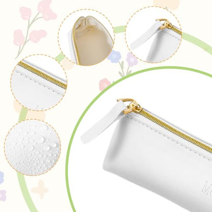 2 bolsas pequeñas de cuero para cosméticos, bolsa pequeña de
