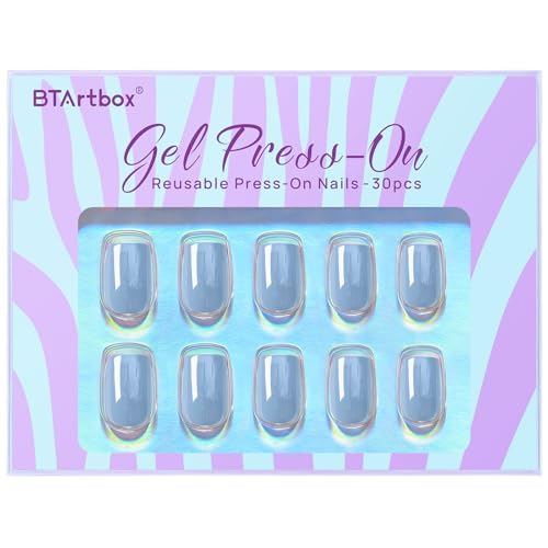 BTArtbox Uñas cortas a presión, uñas cuadradas a presión, pu