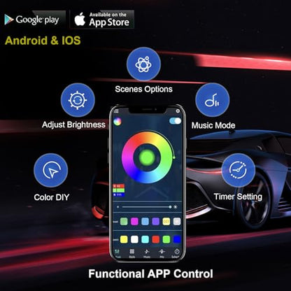 Underglow - Luces LED para automóviles, 6 luces LED intelige