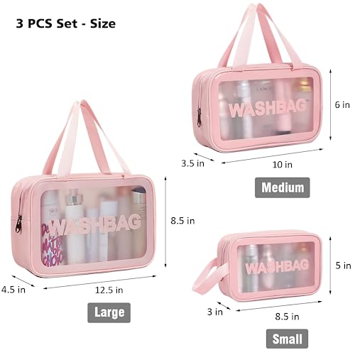 Neceser de viaje para mujeres y hombres, bolsa de ducha tran