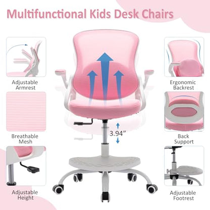 Silla de escritorio para niños, silla de estudio ergonómica con altura