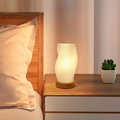 Zenply Lámpara de mesa pequeña para dormitorio, estilo vinta
