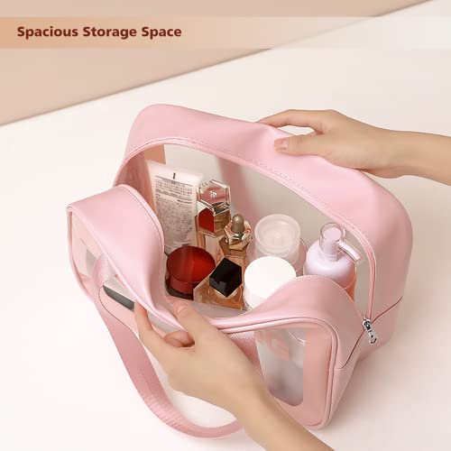 Neceser de viaje para mujeres y hombres, bolsa de ducha tran