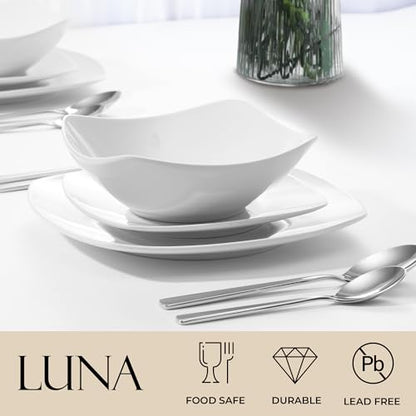 Zulay Kitchen Luna - Juego de platos y cuencos, juego de vaj