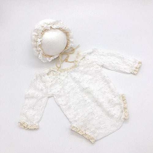 Zeroest Accesorios de fotografía para recién nacidos, mameluco de enca