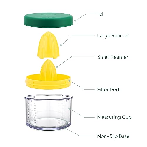 KITCHENDAO Exprimidor de cítricos de naranja limón 2 en 1 co