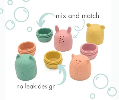 JoLo Goods | Juguetes de baño de silicona sin moho para bebés de 0 a 6