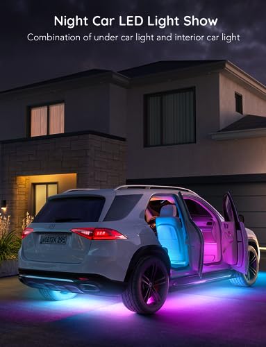 Govee Underglow - 4 luces LED inteligentes RGBIC para automó