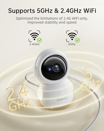 ZUMIMALL Cámara de seguridad para interiores, monitor de beb