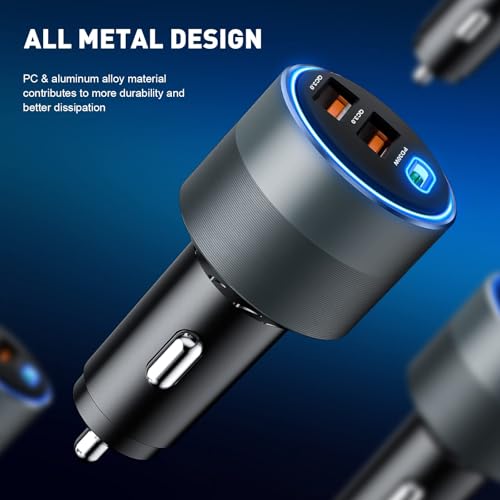 Cargador de coche USB C para iPhone 16, 66 W, adaptador de e
