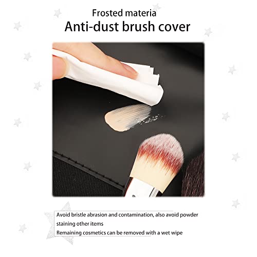 REQO Organizador de brochas de maquillaje con tapa, estuche