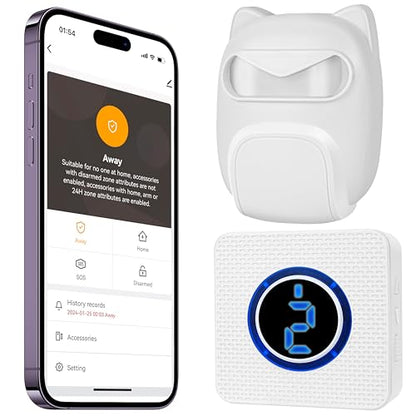 Alarma con sensor de movimiento WiFi 2.4G, TUYA/aplicación S